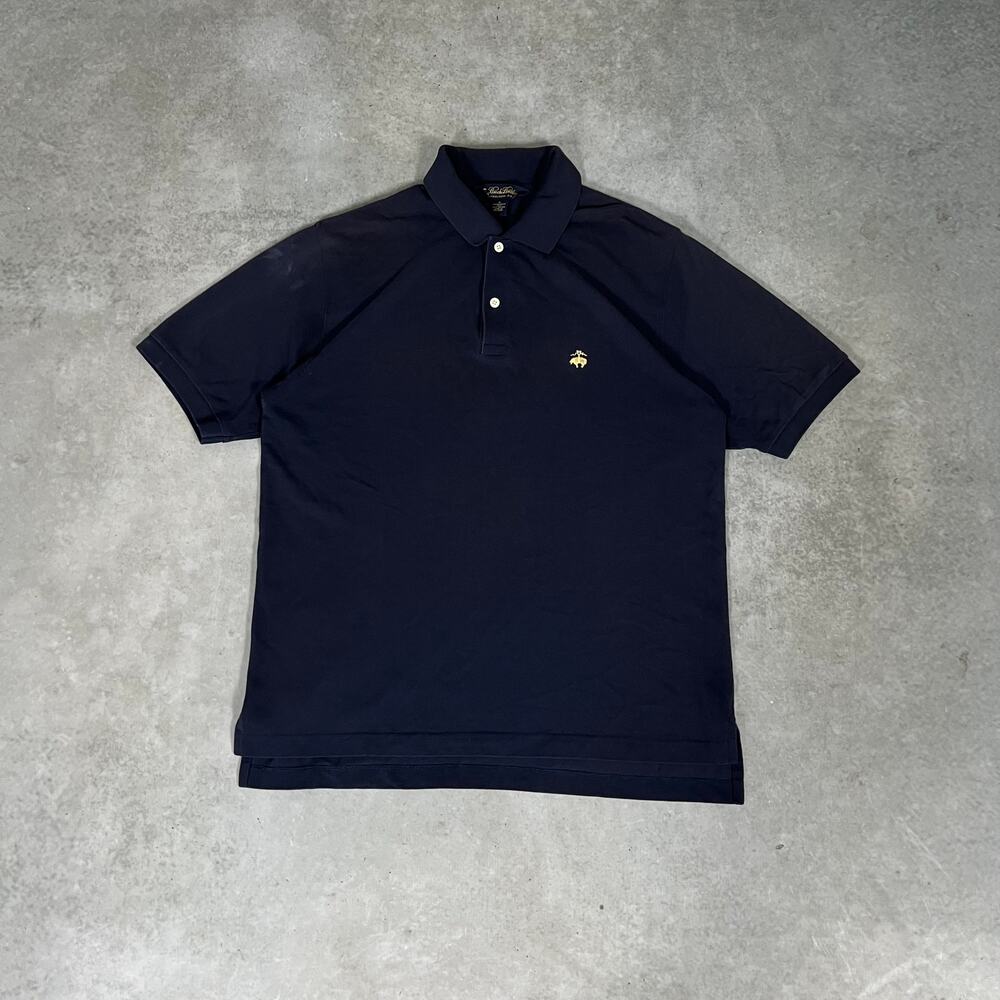 Brooks Brothers Navy Performance Cotton Knit Polo Shirt Men’s Medium